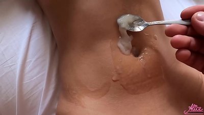 Duboko pušenje i strastveni seks izbliza - pojedena sperma